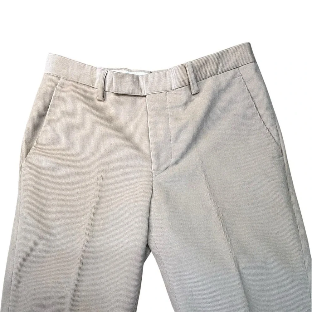 Salvatore Ferragamo Men's Beige Corduroy Dress Pants‎ Size 46 Waist 30 Inseam